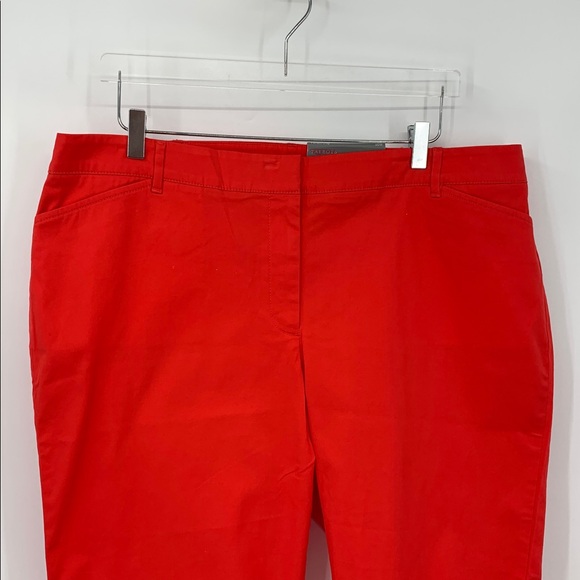 Talbots Perfect cropped pants stretch cotton slim leg red women new 18W - Picture 2 of 4